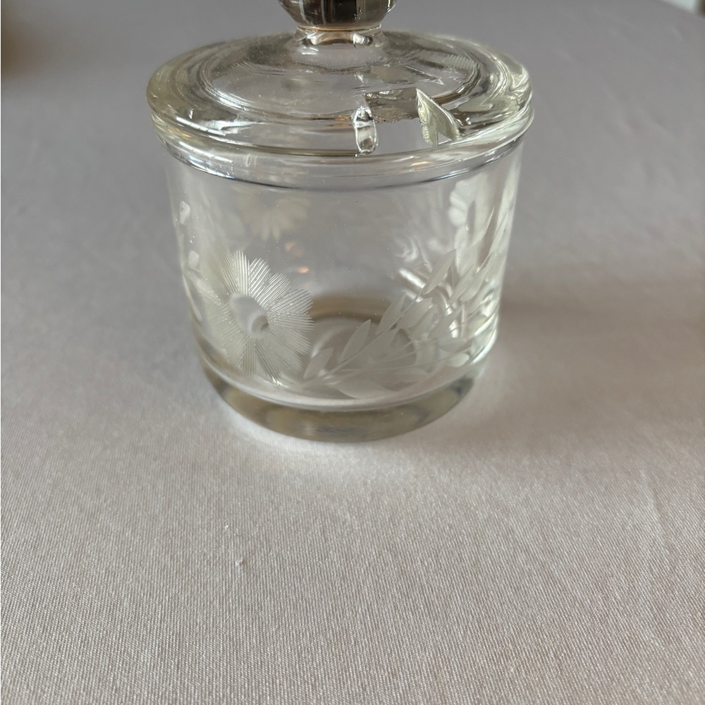 J Brand Etched Glass Serveware with Lid